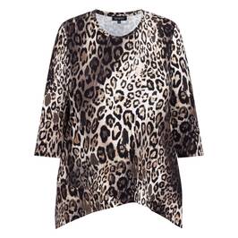 Beige Jersey Top Animal Print - Plus Size Collection