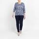 Beige Jersey Top Abstract Print