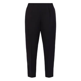 Beige Pull On Trousers Black  - Plus Size Collection