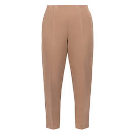 Beige Pull On Trousers Camel  - Plus Size Collection