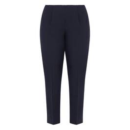 Beige Classic Slim Leg Pull On Trouser Navy - Plus Size Collection