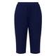 Beige Linen Blend Cropped Trousers Navy 