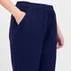 Beige Linen Blend Cropped Trousers Navy 