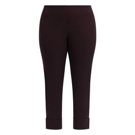 Beige Technostretch Pull On Trousers Brown - Plus Size Collection