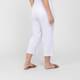 Beige Technostretch Pull-On Cropped Trousers White