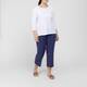 Beige Cropped Technostretch Cropped Pull-On Trousers Royal Blue 