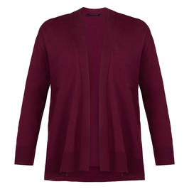 Elena Miro Edge-to-Edge Cardigan Burgundy  - Plus Size Collection