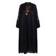 Elena Miro Embroidered Jewel Embellished Linen Dress 