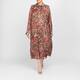 Elena Miro Satin Animal Print Dress Brown