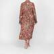 Elena Miro Satin Animal Print Dress Brown