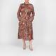 Elena Miro Satin Animal Print Dress Brown