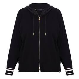 Elena Miro Zip Up Knitted Hoodie Black - Plus Size Collection