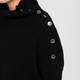 Elena Miro 100% Wool Buttoned Sweater Black 