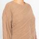 Elena Miro Cable Knit Wool Sweater Camel
