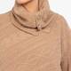 Elena Miro Cable Knit Wool Sweater Camel
