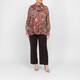 Elena Miro Georgette Animal Print Shirt Brown