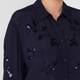 Elena Miro Georgette Sequinned Shirt Navy 