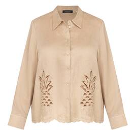 Elena Miro Linen Shirt Sand - Plus Size Collection