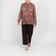 Elena Miro Georgette Animal Print Shirt Brown