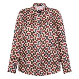 Elena Miro Satin Viscose Shirt Geometric Print - Plus Size Collection