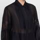 Elena Miro Lacework Pintuck Shirt Black 