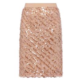 Elena Miro Sequin Embellished Pencil Skirt Peach - Plus Size Collection