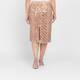 Elena Miro Sequin Embellished Pencil Skirt Peach