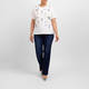 Elena Miro Beaded Floral T-Shirt Ivory 