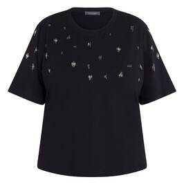 Elena Miro Embellished T-Shirt Black - Plus Size Collection
