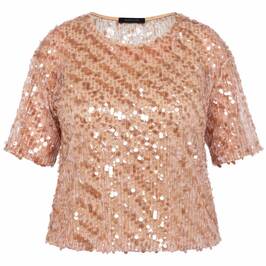 Elena Miro Sequin Top Peach - Plus Size Collection
