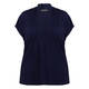 Elena Miro Jersey Stand-Collar Top Navy 