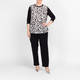 Elena Miro Print Top Black and White 