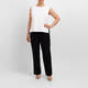 Luisa Viola Pull-On Envers Satin Trousers Black