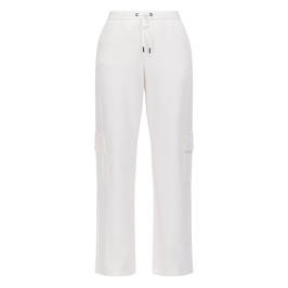Elena Miro Stretch Jersey Cargo Trouser White  - Plus Size Collection