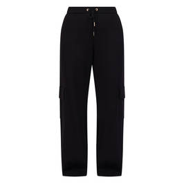 Elena Miro Stretch Jersey Cargo Trouser Black  - Plus Size Collection