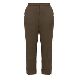 Elena Miro Stretch Jersey Trousers Khaki Green - Plus Size Collection