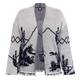 Faber Intarsia Cardigan Navy and White 