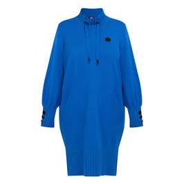 Faber Knitted High Neck Dress Cobalt  - Plus Size Collection
