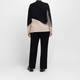 Faber Intarsia Knit Funnel Neck Sweater Beige and Black