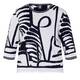 Faber Abstract Intarsia Sweater Navy and White 