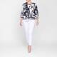 Faber Abstract Intarsia Sweater Navy and White 