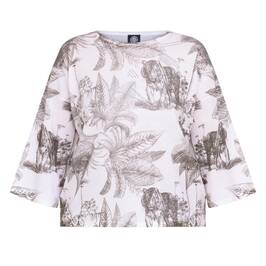Faber Jungle Print Sweater Khaki - Plus Size Collection