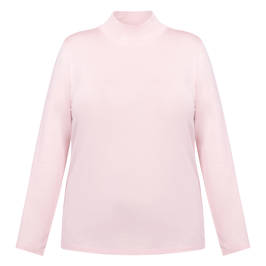 Faber Turtle Neck Jersey Top Pink  - Plus Size Collection