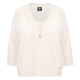 Faber Knitted Twinset Cream - Plus Size Collection