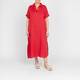 Gaia Life Short Sleeve Red Linen Dress 