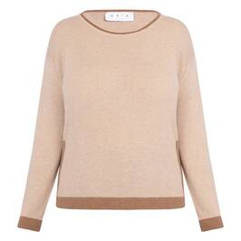 Gaia Life Wool Blend Knitted Tunic Beige - Plus Size Collection