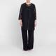 Gaia Life Floral Embroidered Duster Jacket Black