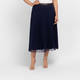 Gaia Life Pleated Pull-On Tulle Skirt Navy 