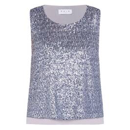 Gaia Life Sequin Top Pearl Grey - Plus Size Collection