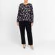 Gaia Life Ribbon Print Jersey Top Grey 